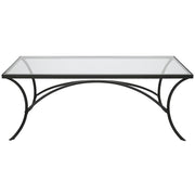 Uttermost Alayna Black Metal & Glass Coffee Table - 22909