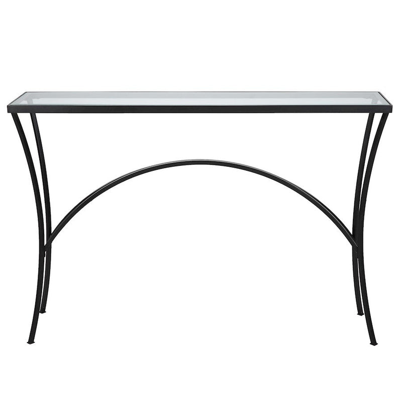 Uttermost Alayna Black Metal & Glass Console Table - 22910