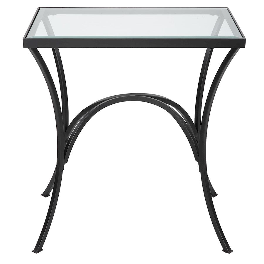 Uttermost Alayna Black Metal & Glass End Table - 22911