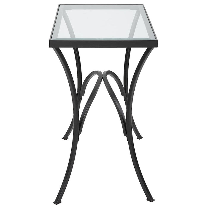 Uttermost Alayna Black Metal & Glass End Table