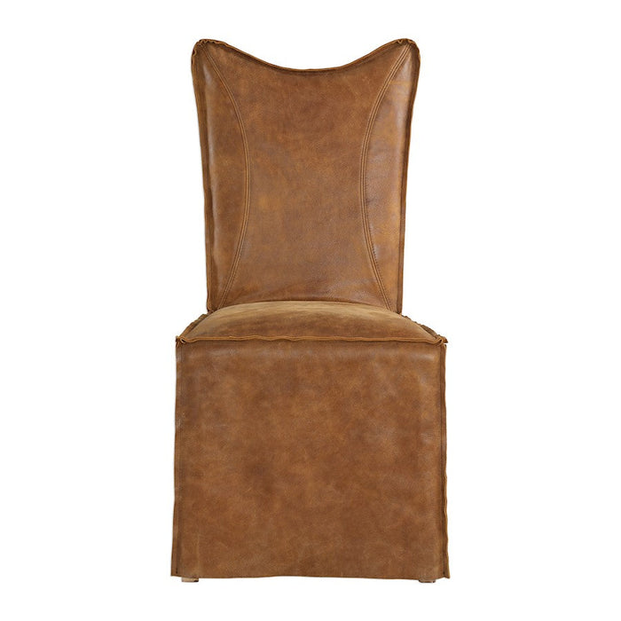 Uttermost Delroy Armless Chairs, Cognac, Set of 2 - 23447-2