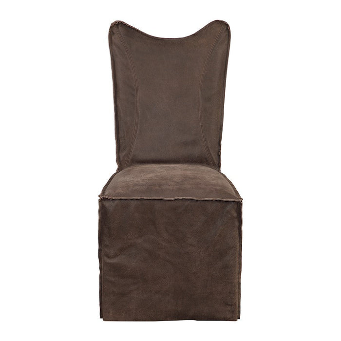 Uttermost Delroy Armless Chairs, Chocolate, Set of 2 - 23469-2