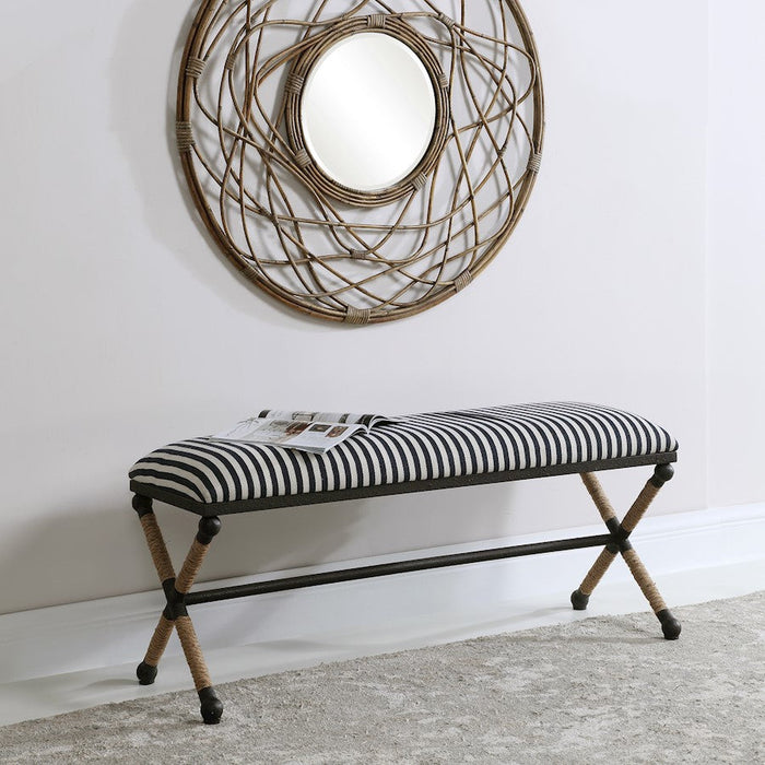 Uttermost Braddock Striped Bench