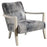 Uttermost Watercolor Gray Chenille Accent Chair, Natural White Off