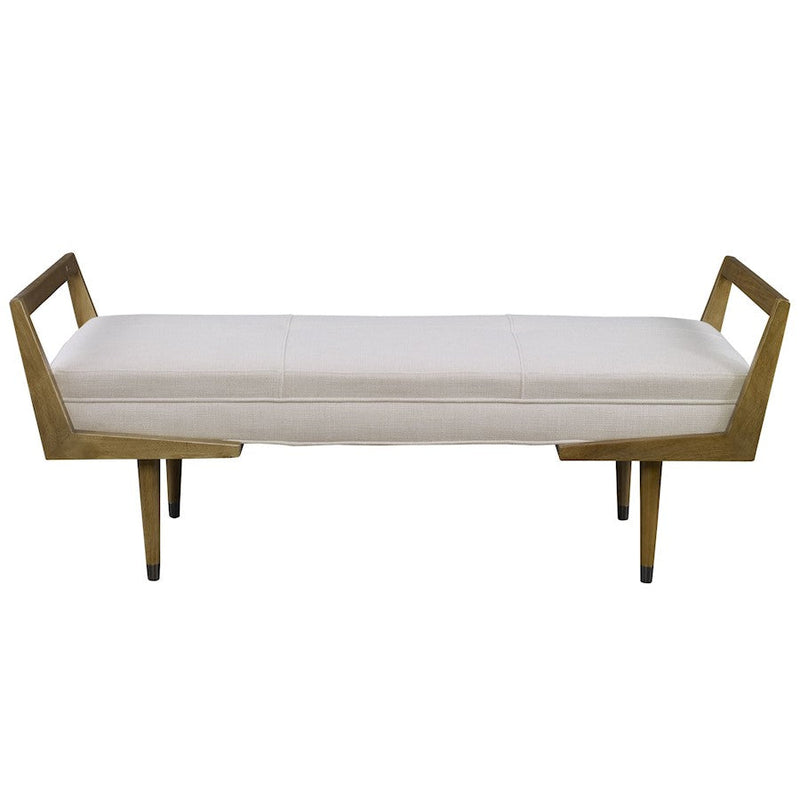 Uttermost Waylon Modern Ivory Bench - 23592
