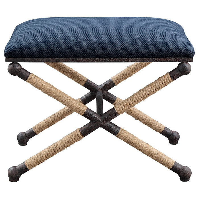 Uttermost Firth Small Navy Fabric Bench - 23598