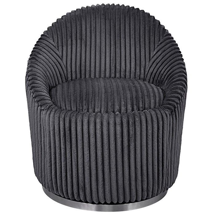 Uttermost Crue Gray Fabric Swivel Chair - 23599