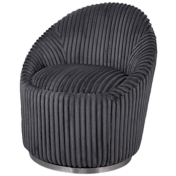 Uttermost Crue Gray Fabric Swivel Chair