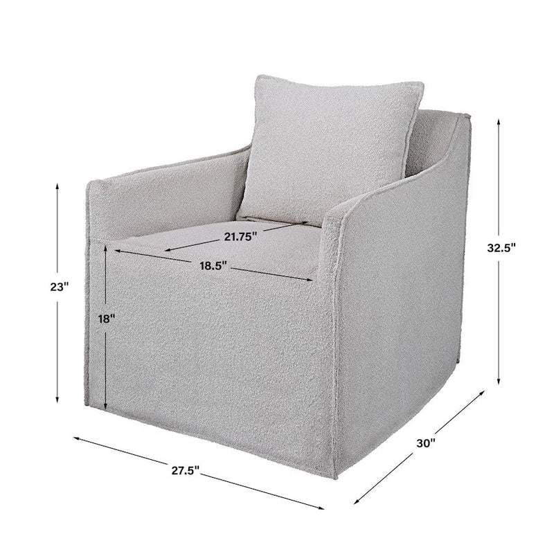 Uttermost Welland Gray Swivel Chair