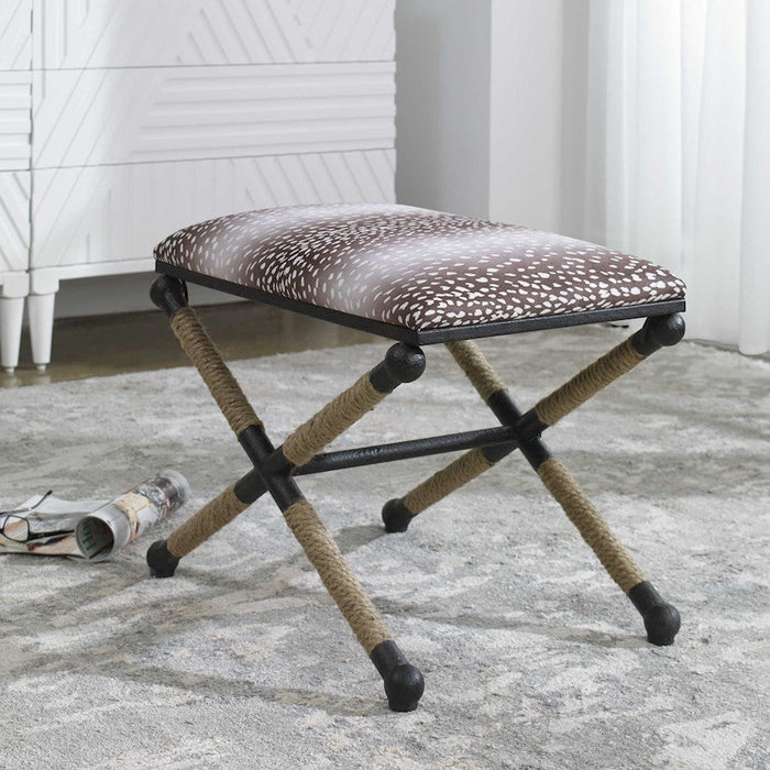 Uttermost Fawn Small Bench, Rustic Iron