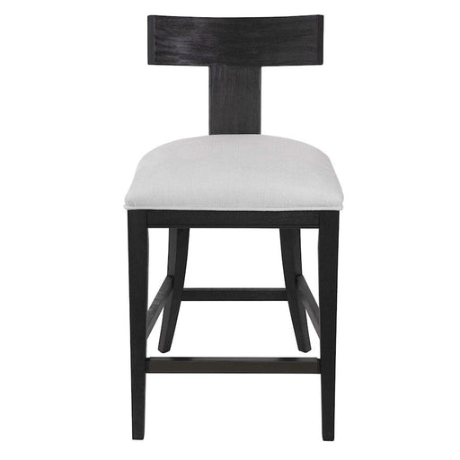 Uttermost Idris Modern Wood Counter Stool, Charcoal Black - 23664