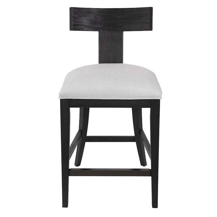 Uttermost Idris Modern Wood Counter Stool, Charcoal Black - 23664