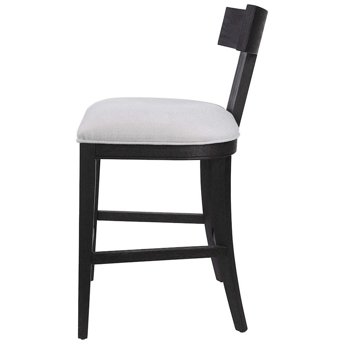 Uttermost Idris Modern Wood Counter Stool, Charcoal Black