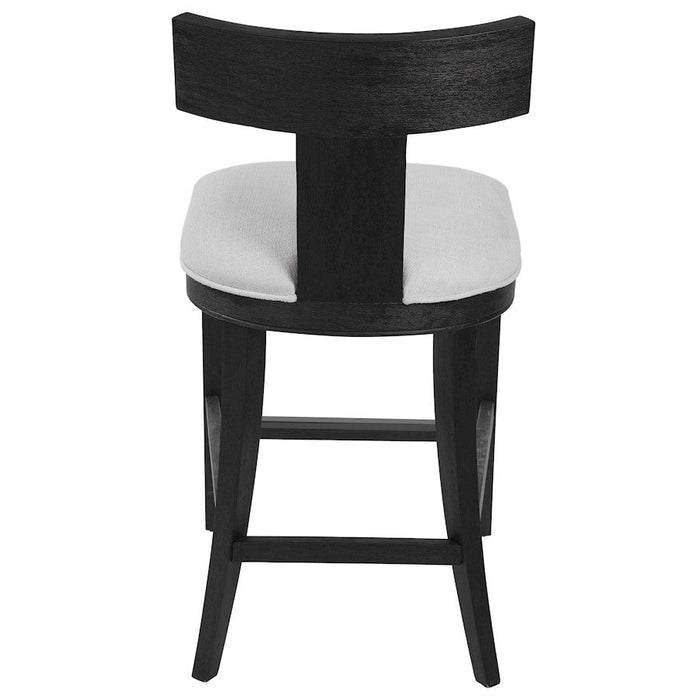 Uttermost Idris Modern Wood Counter Stool, Charcoal Black