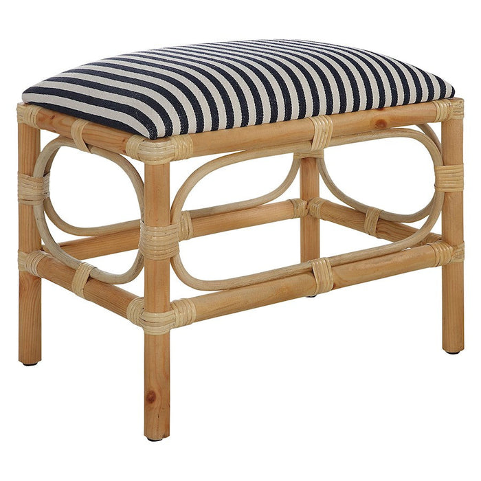 Uttermost Laguna Small Striped Bench, Natural