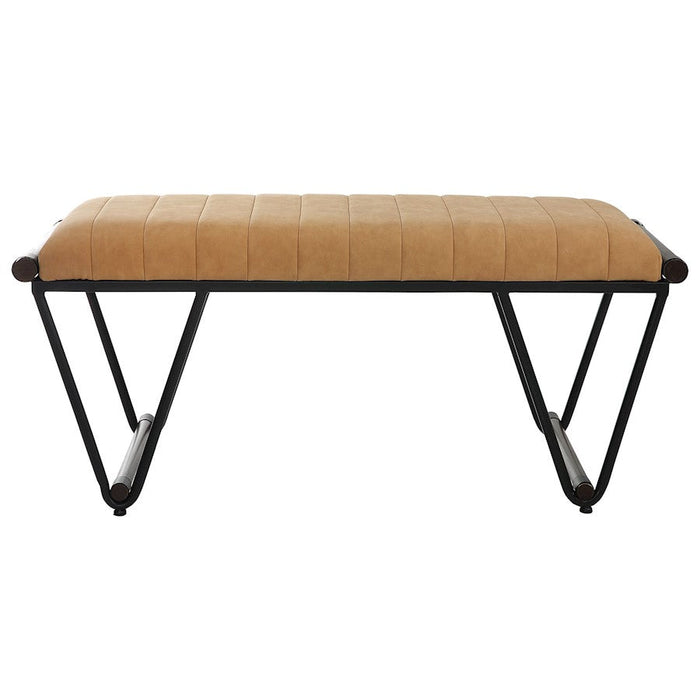 Uttermost Woodstock Mid-Century Bench, Matte Black - 23679