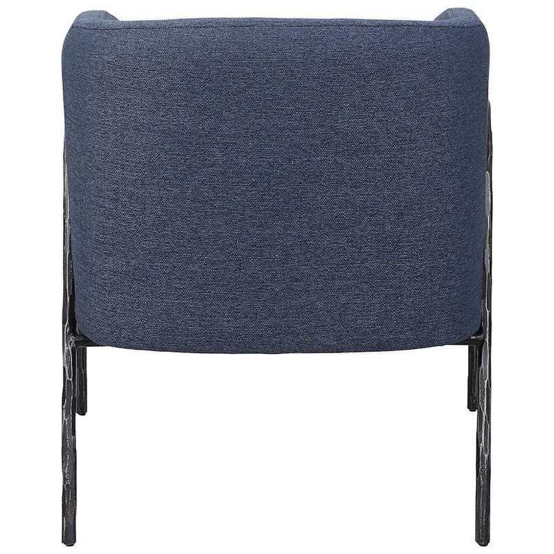Uttermost Jacobsen Denim Barrel Chair, Natural Aged Black