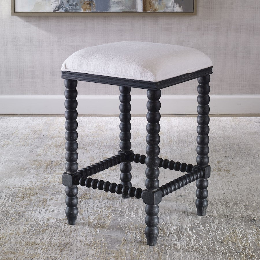 Uttermost Pryce Black Backless Counter Stool - 23684