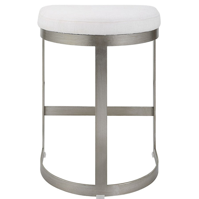 Uttermost Ivanna Backless Silver Counter Stool