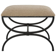 Uttermost Hacienda Plush Black Latte Small Bench - 23699