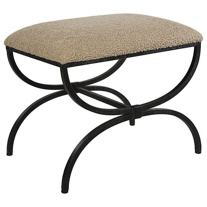 Uttermost Hacienda Plush Black Latte Small Bench