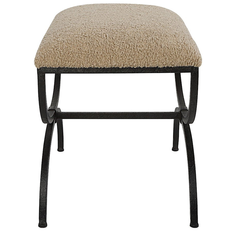 Uttermost Hacienda Plush Black Latte Small Bench
