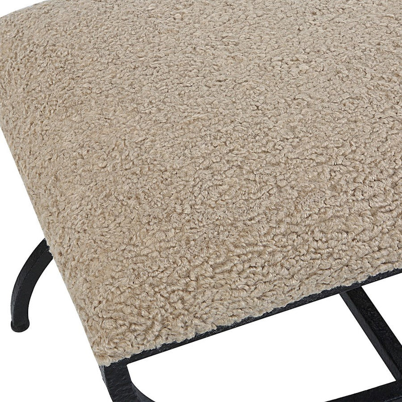 Uttermost Hacienda Plush Black Latte Small Bench