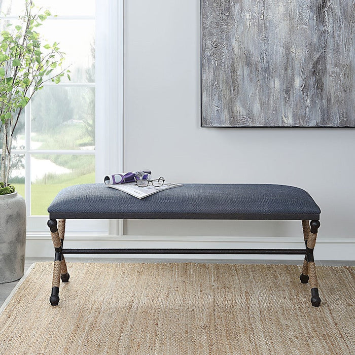 Uttermost Firth Rustic Navy Bench