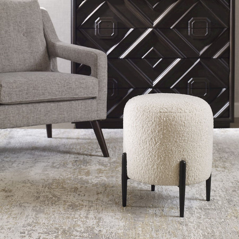 Uttermost Arles White Shearling Ottoman - 23715