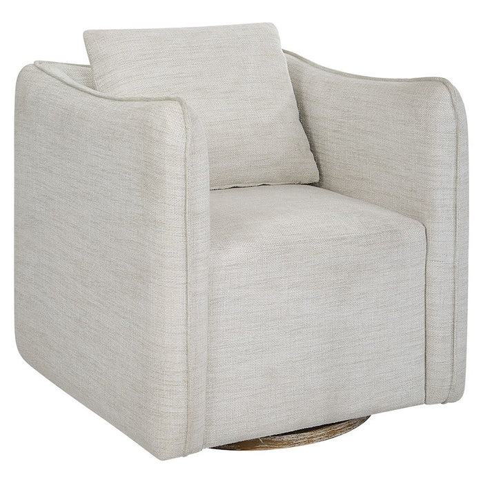 Uttermost Corben Swivel Armchair, White