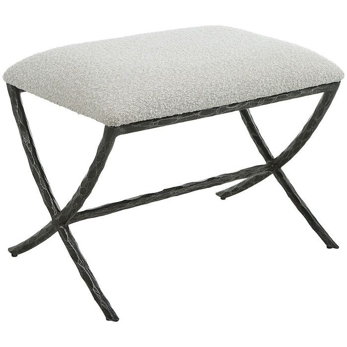 Uttermost Brisby Gray Fabric Small Bench, Charcoal