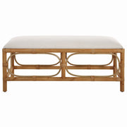 Uttermost Laguna White Fabric Rattan Bench - 23755