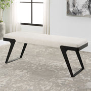Uttermost Hover Modern Bench, Aged Black - 23758