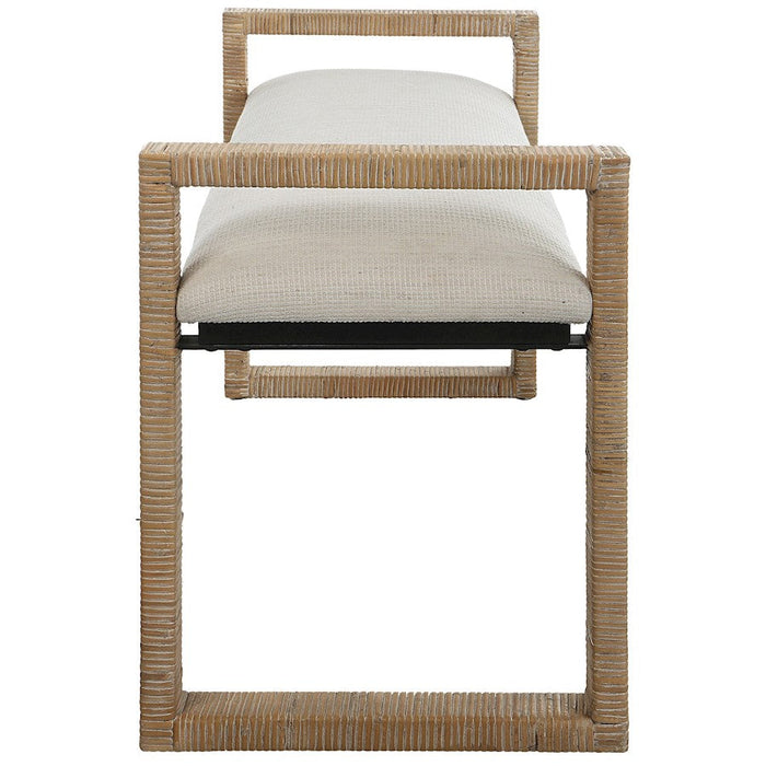 Uttermost Areca Coastal Rattan Bench