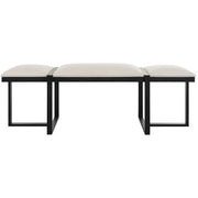 Uttermost Triple Cloud Modern Upholstered Bench, Black - 23761