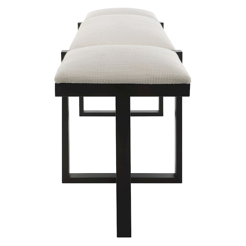 Uttermost Triple Cloud Modern Upholstered Bench, Black