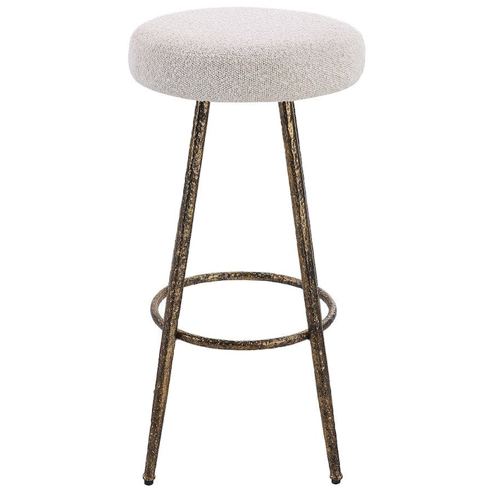 Uttermost Braven White Fabric Counter Stool