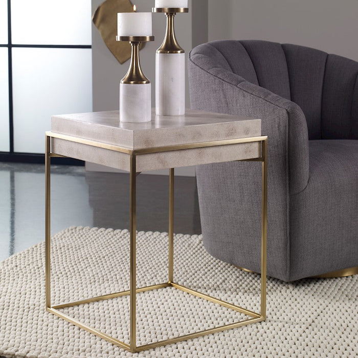 Uttermost Inda Modern Accent Table, Brushed Brass