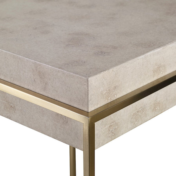 Uttermost Inda Modern Accent Table, Brushed Brass