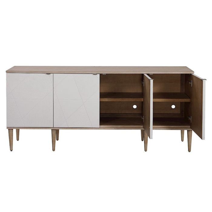 Uttermost Tightrope 4 Door Modern Sideboard Cabinet, Natural Oak