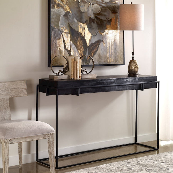 Uttermost Telone Modern Black Console Table