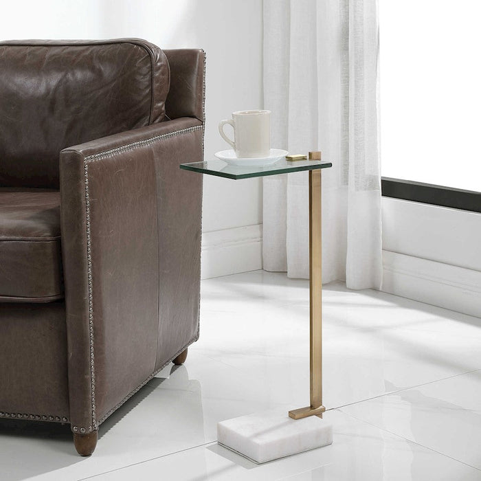 Uttermost Butler Accent Table, Brushed Brass