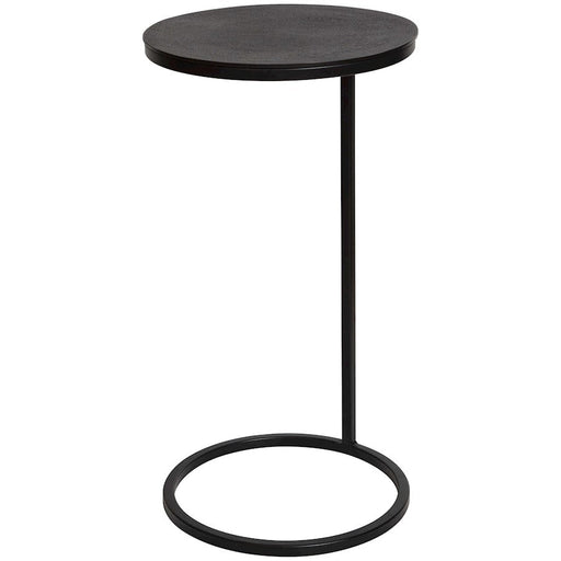 Uttermost Brunei Round Accent Table, Aged Black - 25137