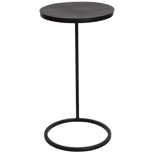 Uttermost Brunei Round Accent Table, Aged Black