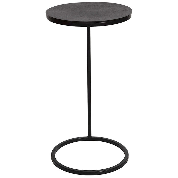 Uttermost Brunei Round Accent Table, Aged Black