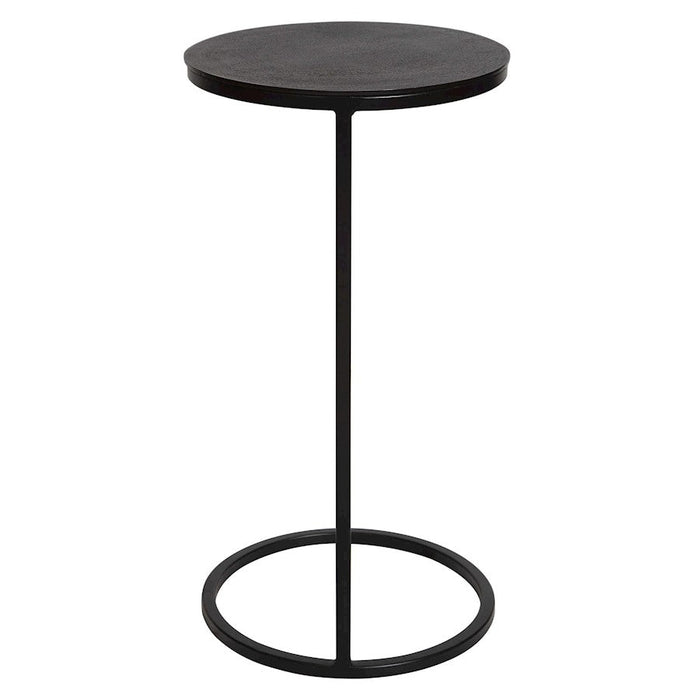 Uttermost Brunei Round Accent Table, Aged Black