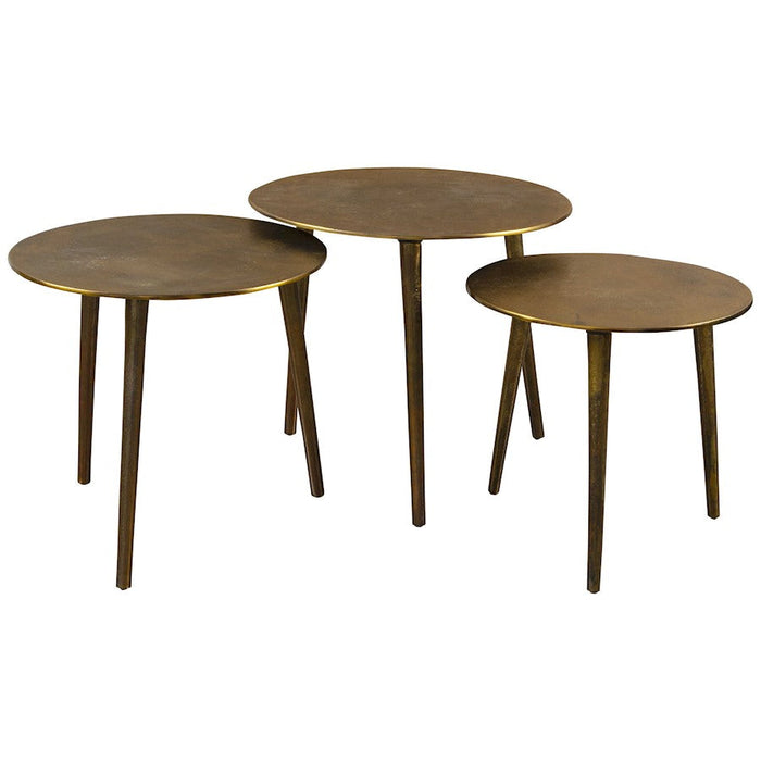 Uttermost Kasai Coffee Tables, Set of 3, Oxidized Antique Gold - 25148