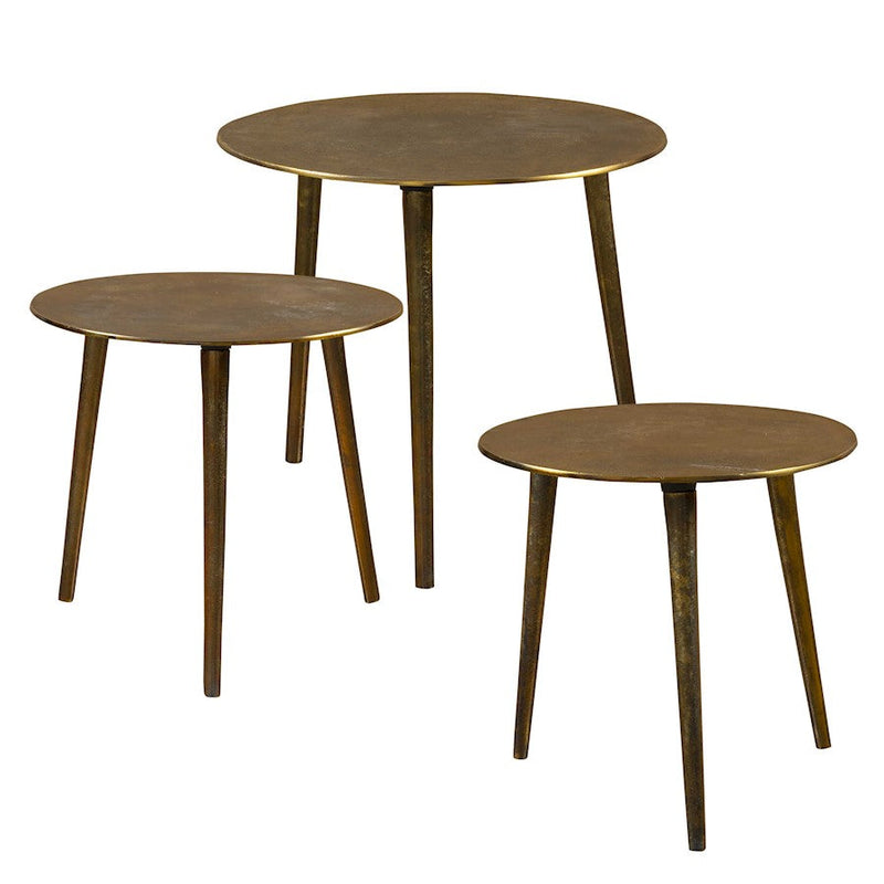 Uttermost Kasai Coffee Tables, Set of 3, Oxidized Antique Gold