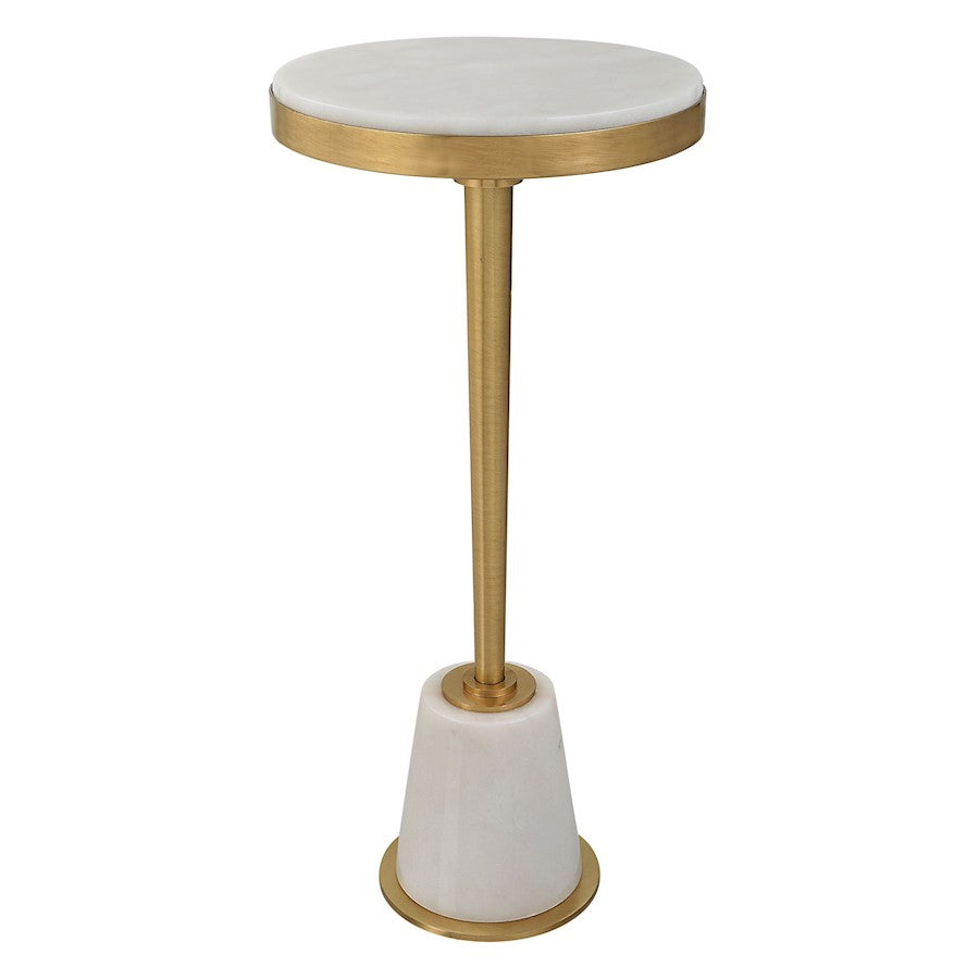 Uttermost Edifice White Marble Drink Table - 25177