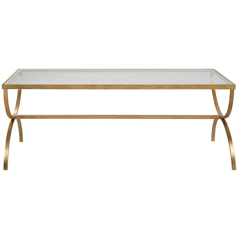 Uttermost Crescent Coffee Table, Antiqued Gold - 25186